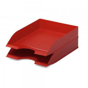 Photos - Letter Tray Durable Stackable  Document Organiser Paper File - A4 Red 