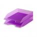 Durable Translucent Stackable Letter Tray Document Paper File - A4+ Clear Purple 