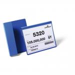 Durable Hanging Ticket Holder Label Pocket Document Pouch - 50 Pack - A5 Blue 172207