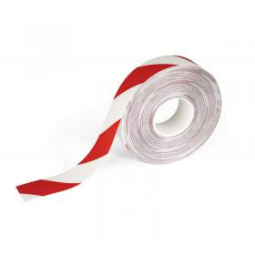 Durable DURALINE Safety Non-Slip Hazard Warning Tape - 50mm x 30m - RedWhite 1726132