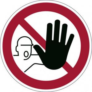 Durable Adhesive ISO Entry Prohibited Sign Safety Floor Sticker - 43cm