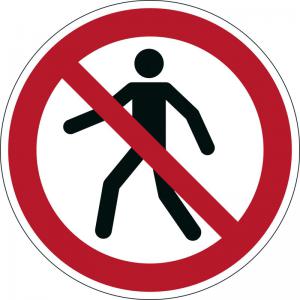 Durable Adhesive ISO Pedestrians Prohibited Sign Safety Floor Sticker