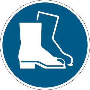 Durable Adhesive ISO Use Foot Protection Sign Safety Floor Sticker -