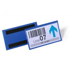 Durable Magnetic Ticket Holder Document Pockets - 50 Pack - 150 x 67mm - Blue 174207