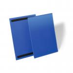 Durable Magnetic Ticket Label Holder Document Pockets - 50 Pack - A4 Blue 174407