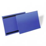 Durable Magnetic Document Sleeve A4 Landscape Dark Blue Pack of 50 174507