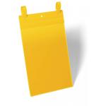 Durable Strap Ticket Holder Document Pocket Portrait - 50 Pack - A4 Yellow 175004