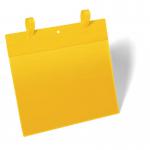 Durable Strap Ticket Holder Document Pocket Landscape - 50 Pack - A4 Yellow 175104