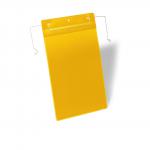 Durable Document Pocket with Wire Hanger A4 Portrait Yellow Pack of 50 175304