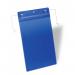 Durable Wire Hanger Ticket Holder Document Pocket Portrait - 50 Pack - A4 Blue 