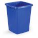 This photo showcases a set of Durable Bin Bases, specifically a 90L Waste Bin in vibrant blue color. The bin is square in shape and is labeled for recycling purposes. Another labeled bin for food waste can also be seen. The bins are from the DURABIN line by the brand.