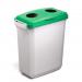 Durable DURABIN 60L Hinged Bin Lid with Two Holes for Cans/Bottles - Green 