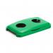 Durable 60L Hinged Bin Lid Green - Two Holes for CansBottles - DURABIN 1800501020