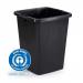 Durable ECO 90L Waste Bin Black - Strong Square Recycling Bin - DURABIN 1800505221