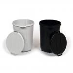 Durable DURABIN 40L Round Bin - Strong & Easy Grip Handles - Black 1800519221