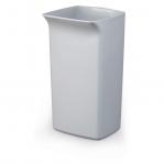 The photograph shows a square, grey waste bin with a 40L capacity. It is made from durable materials and has a stylish design. The bin is labeled as DURABIN and is suitable for recycling purposes.