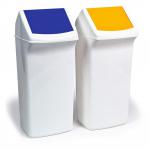 Durable DURABIN Square 40L Flip Swing Lid - Strong Recycling Bin Lid - White 1801574011