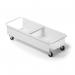 Durable DURABIN Square 2X 40L Robust Steel Wheel Bin Trolley - White 1801622010