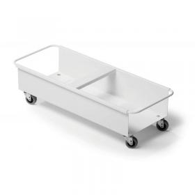 Durable DURABIN Square 2X 40L Robust Steel Wheel Bin Trolley - White 1801622010