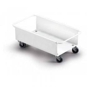 Durable DURABIN Rectangular 60L Robust Steel Wheel Bin Trolley - White 1801666010