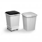 Durable DURABIN Square 90L Robust Steel Wheel Bin Trolley - White 1801668010