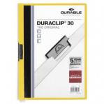Durable DURACLIP 30 Sheet Document Metal Clip File Folder - 25 Pack - A4 Yellow 220004