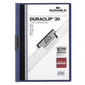 Durable DURACLIP 30 Sheet Document Clip File Folder - 25 Pack - A4 Dark Blue 220007