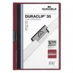 Durable DURACLIP 30 Sheet Document Clip File Folder - 25 Pack - A4 Dark Red 220031