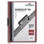Durable DURACLIP 60 Sheet Document Clip File Folder - 25 Pack - A4 Dark Red 220931