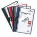 This picture features 20 red A4 Durable DURAQUICK document clip file folders, each capable of holding up to 20 sheets of paper. The files have a sleek and sturdy design with durable clips to securely hold papers in place. The vibrant red color adds a pop of color to any office space.