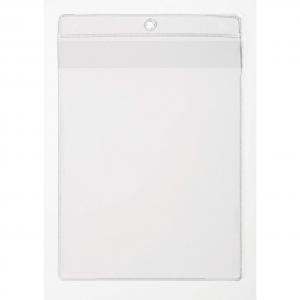 Durable Lanyard Pouches ID Badge Display Pocket Vertical - 50 Pack -