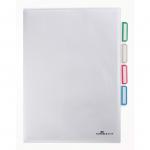 Durable Cut Flush 3 Part Index Divider Document Folder - 5 Pack - A4 Clear 231619