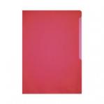 Durable Clear Plastic Cut Flush Document Wallet Folder - 100 Pack - A4 Red 233703