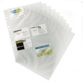 Durable VISIFIX Punched Pocket Wallets for Business Cards - 10 Pack - A4 Clear 238919
