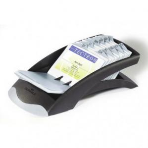 Durable VISIFIX Desk A-Z Index and Business Card Holder Black - Pack