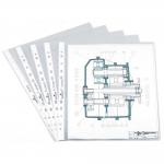 Durable Transparent Punched Pockets Sleeve Wallets - 100 Pack - A4 Clear 266019