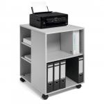 Durable 6 Shelve Office Filing Storage Trolley on Wheels - 75cm Grey 311310