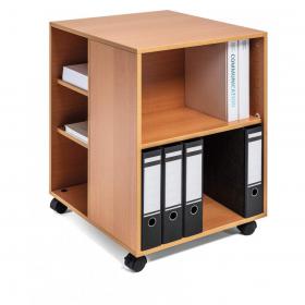 Durable 6 Shelve Office Filing Storage Trolley on Wheels - 75cm Beech 311347