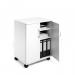 Durable 2 Door Office Filing Storage Trolley on Wheels - 75cm White 