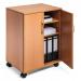 Durable 2 Door Office Filing Storage Trolley on Wheels - 75cm Beech 