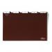 This picture features a pack of 25 landscape A4 index dividers in brown. The high-quality, durable card material ensures long-lasting use. Each 5-part tab is clearly labeled for easy organization. Perfect for keeping documents or files neatly separated.