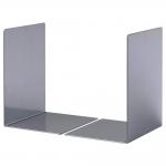 In the photograph, two sturdy silver metal bookends can be seen side by side. Each bookend features a heavy-duty design with a large size, making them ideal for holding multiple books in place. The shiny silver finish adds a touch of elegance to the bookends, while the durable material ensures they will last for a long time.