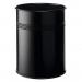 Durable Round Metal Perforated Waste Bin - Scratch Resistant Steel - 15L Black 