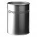 Durable Round Metal Perforated Waste Bin - Scratch Resistant Steel - 15L Silver 