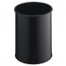 Durable Metal Round Waste Bin - Scratch Resistant Steel - 15L - Black 