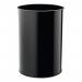 Durable Metal Round Waste Bin - Scratch Resistant Steel - 30L - Black 