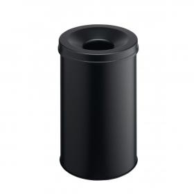 Durable Fire Extinguishing Metal Waste Bin - TUV Certified - 30L - Black 330601