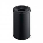 Durable Fire Extinguishing Metal Waste Bin - TUV Certified - 60L - Black 330701