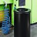 Durable Fire Extinguishing Metal Waste Bin - TUV Certified - 60L - Black 