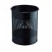 Durable Round Metal Perforated Waste Bin - Scratch Resistant Steel - 15L Black 331001